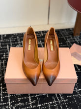 Mui Mui Cognac Leather Pumps