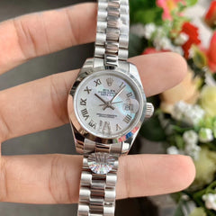 Rolx Lady-Datejust 28 – White Dial & Fluted Bezel