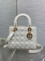 Lady Diour Bag - White Cannage Lambskin