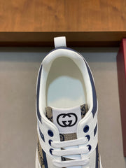 Guci Chunky Sneaker with GG Supreme - white & Blue