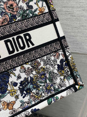 Diour Book Tote "Lucky Dior" - White Pixel Motif