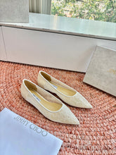 Jmmy Cho Lace & Leather Ballet Flats - White