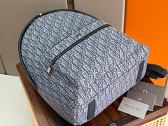 Diour Navy Trotter Oblique Backpack - Navy Blue Canvas