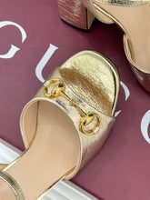 Guci Horsebit Platform Sandal - gold