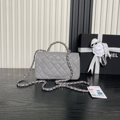 Chanel Coco Handle Bag - Grey & Silver Hardware