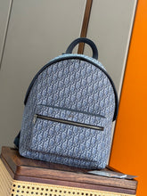 Diour Navy Trotter Oblique Backpack - Navy Blue Canvas