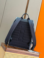 Diour Navy Trotter Oblique Backpack - Navy Blue Canvas