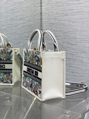 Diour Small Vertical Book Tote - Multicolor Floral Embroidery