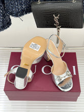 Guci Horsebit Platform Sandal - silver