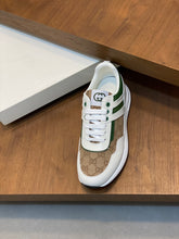 Guci Chunky Sneaker with GG Supreme - Beige & Green