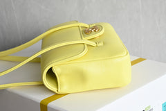 Chanl Preppy Coco Bowling Bag - Yellow & Hardware