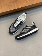 Guci Chunky Sneaker with GG Supreme - Black Leather