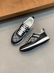 Guci Chunky Sneaker with GG Supreme - Black Leather