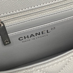 Chanel Coco Handle Bag - Grey & Silver Hardware