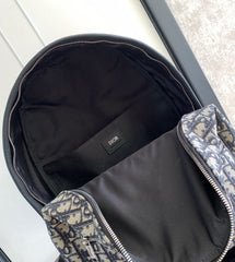 Diour Rider Backpack - Beige and Black Oblique Jacquard