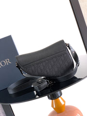 Diour Saddle Bag - Navy Blue Oblique Jacquard