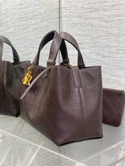 Diour Toujours Bag - Cognac Calfskin with Flat Macrocannage