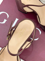 Guci Horsebit Platform Sandal - Burgundy