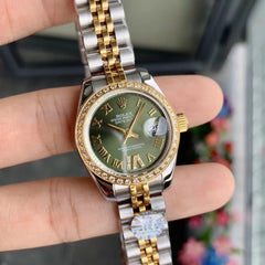 Rolx Datejust 31 – Olive Green Diamond Dial & Diamond Bezel