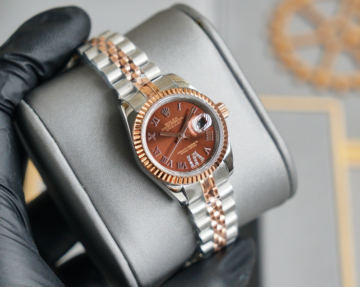 Rolx Lady-Datejust 28 – Everose Rolesor & Chocolate Dial