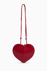 Alaia Lux Calfskin Le Coeur Bag Lacquer Red