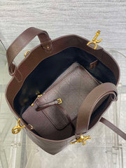 Diour Toujours Bag - Cognac Calfskin with Flat Macrocannage