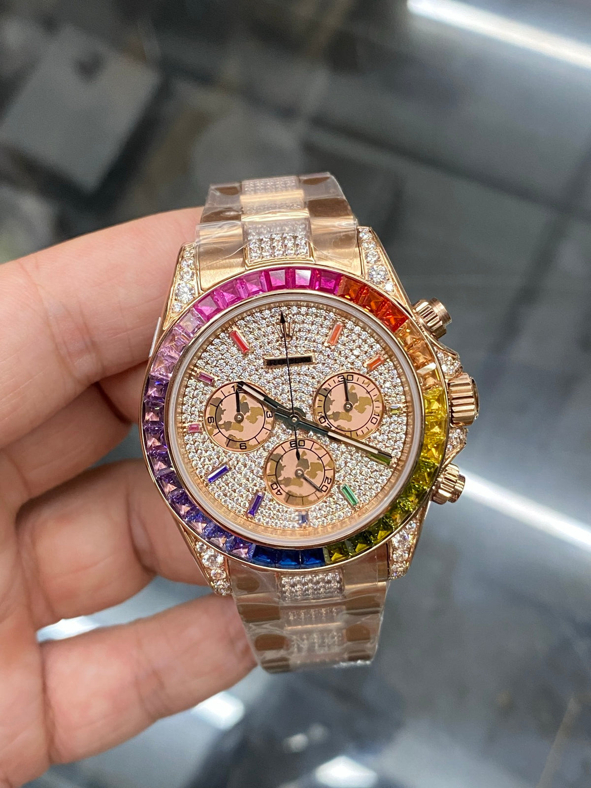 Rolx Cosmograph Daytona "Rainbow" – Full Diamonds