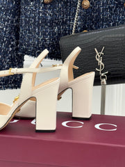 Guci Horsebit Platform Sandal - White