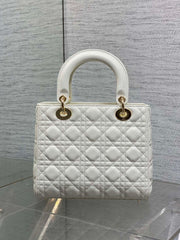 Lady Diour Bag - White Cannage Lambskin