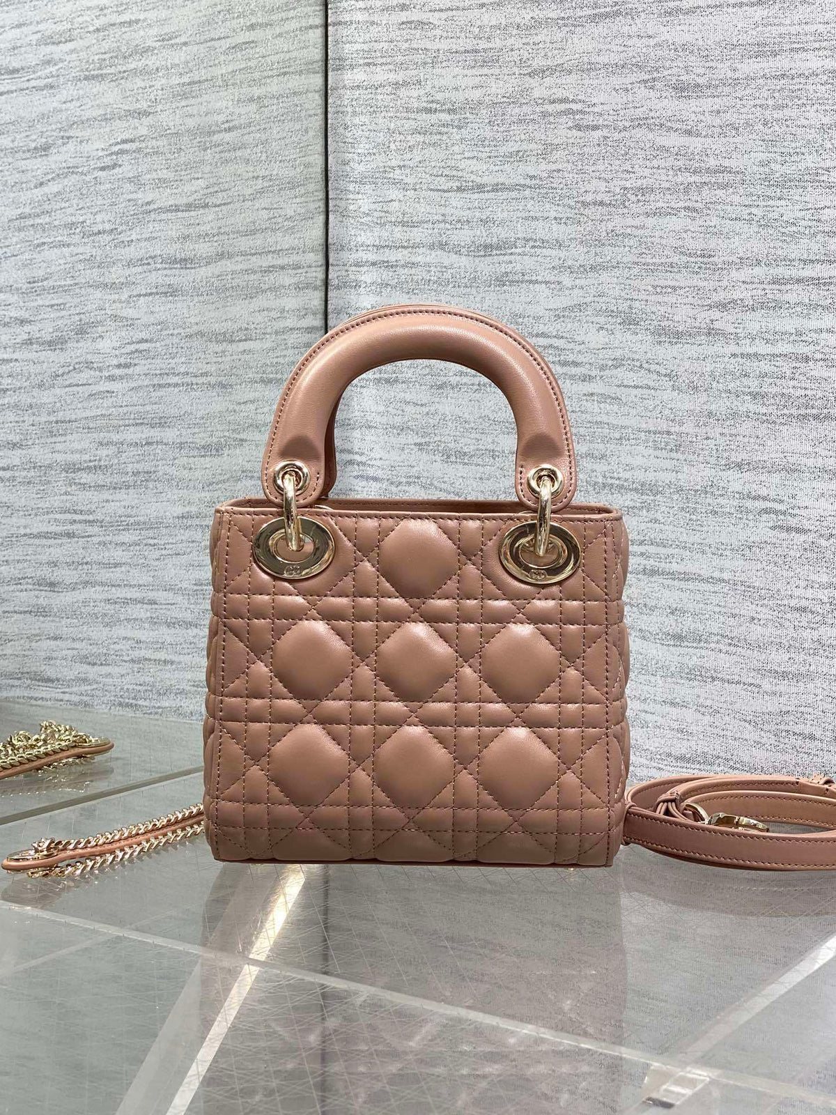 Lady Diour Bag - Camel Cannage Lambskin