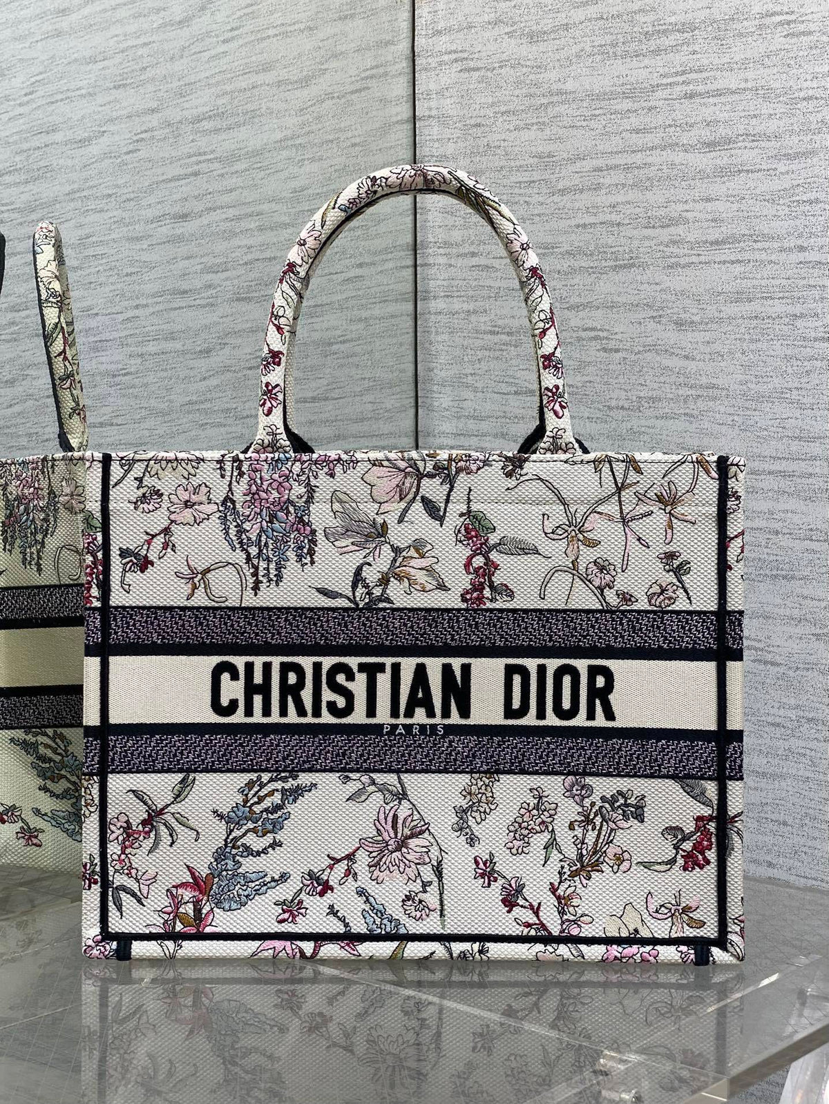 Diour Book Tote "Florilegio" - White & Pinks Floral