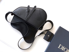 Diour Saddle Bag - Black Grained Taurillon Leather