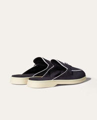 Loro Piana Babouche Charms Walk Loafers Navy Blue