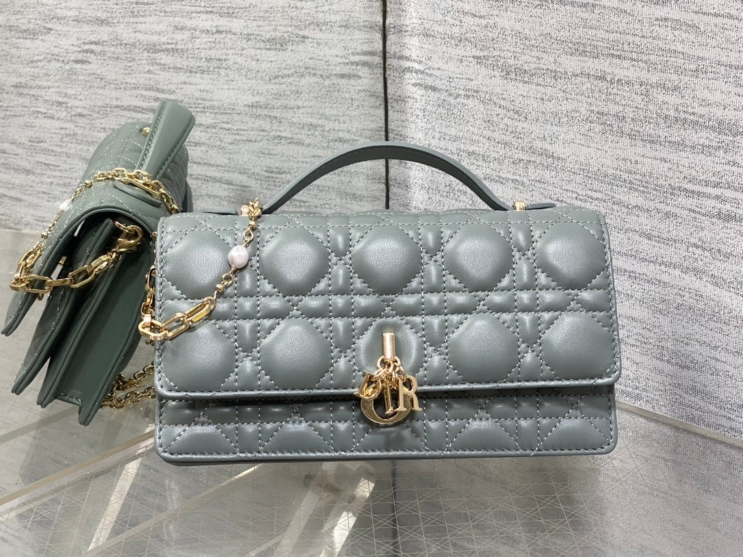 My Diour Mini Bag - Grey Cannage Lambskin