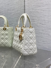 Lady Diour Bag - White Cannage Lambskin