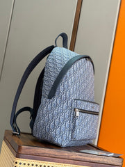 Diour Navy Trotter Oblique Backpack - Navy Blue Canvas