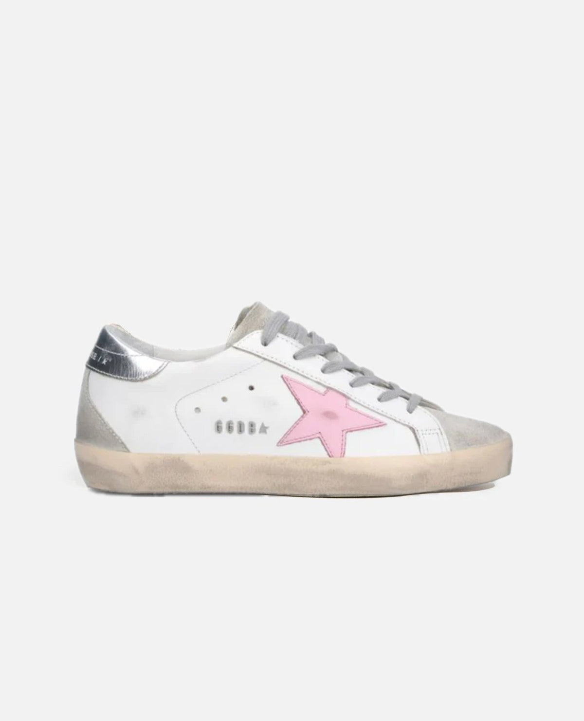 Golden Goose Super-Star with Pink star and Sliver heel tab