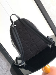 Diour Rider Backpack - Beige and Black Oblique Jacquard