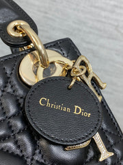 Lady Diour Bag - Black Cannage Lambskin (Medium)