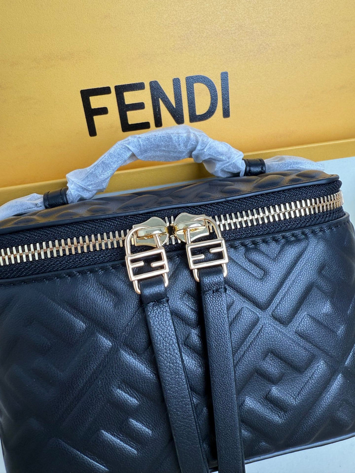 Fend Vanity Mini-Bag - Black FF Embossed Nappa Leather
