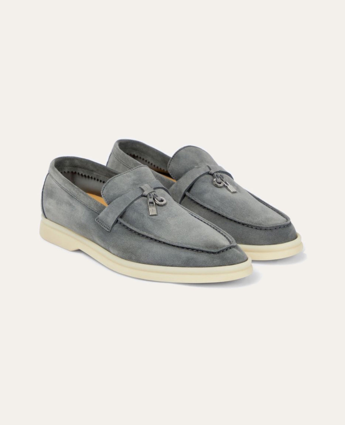 Loro Piana Summer Walk Grey Loafers