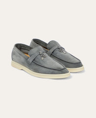 Loro Piana Summer Walk Grey Loafers