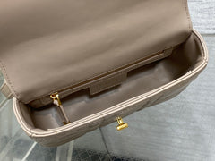 Small Soft Diour Caro Bag - Beige Macrocannage Lambskin
