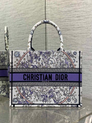Diour Book Tote "La Toile de Jouy Zodiac" - Purple/Violet