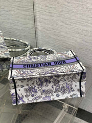 Diour Book Tote "La Toile de Jouy Zodiac" - Purple/Violet