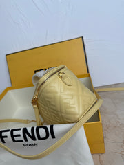 Fend Vanity Mini-Bag - Yellow FF Embossed Nappa Leather
