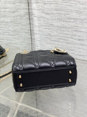 Lady Diour Bag - Black Cannage Lambskin (Medium)