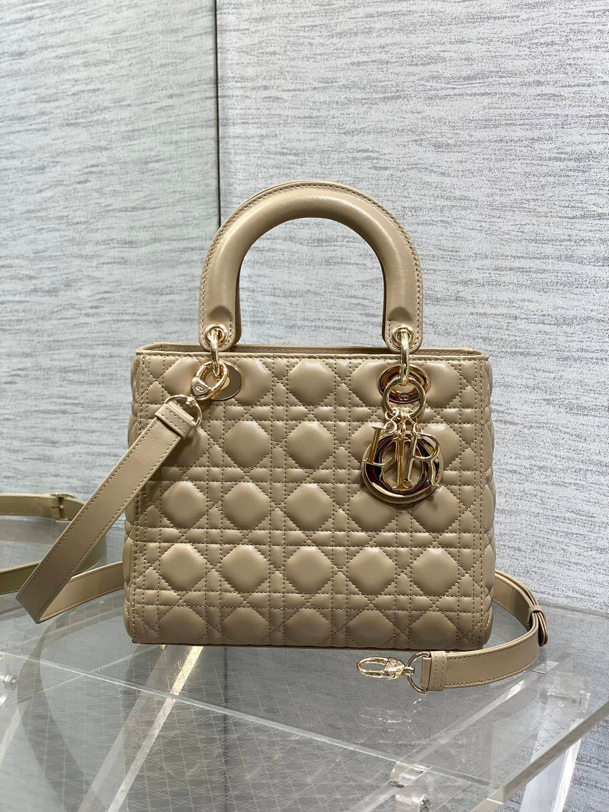 Lady Diour Bag - Camel Cannage Lambskin