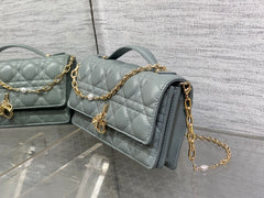 My Diour Mini Bag - Grey Cannage Lambskin