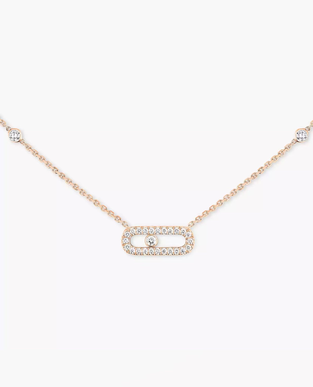 Messika Move Uno Pavé Rose Gold Necklace